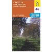 Explorer OL 34 Crawley & Horsham Map, Orange