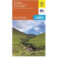 Explorer OL51 Atholl Map With Digital Version, Orange