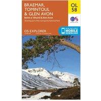 Explorer OL 58 Braemar, Tomintoul & Glen Avon Map, Orange