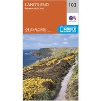 Explorer 102 Land's End Map With Digital Version, Orange