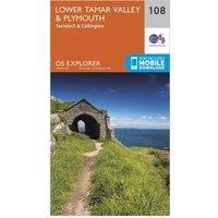Explorer 108 Lower Tamar Valley & Plymouth Map With Digital Version, Orange