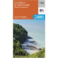 Explorer 126 Clovelly & Hartland Map With Digital Version, Orange