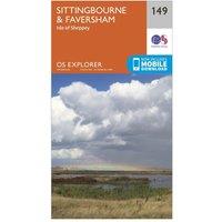 Explorer 149 Sittingbourne & Faversham Map With Digital Version, Orange