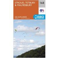 Explorer 168 Stroud, Tetbury & Malmesbury Map With Digital Version, Orange
