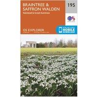 Explorer 195 Braintree & Saffron Walden Map With Digital Version, Orange