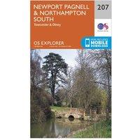 Explorer 207 Newport Pagnell & Northampton South Map With Digital Version, Orange