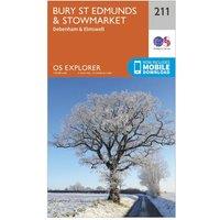 Explorer 211 Bury St Edmunds & Stowmarket Map With Digital Version, Orange