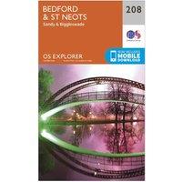 Explorer 208 Bedford, St Neots, Sandy & Biggleswade Map With Digital Version, Orange
