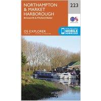 Explorer 223 Northampton, Market Harborough, Brixworth & Pitsford Water Map With Digital Version, Orange