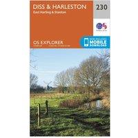 Explorer 230 Diss & Harleston Map With Digital Version, Orange