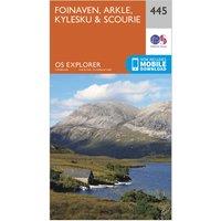 Explorer 445 Foinaven, Arkle, Kylesku & Scourie Map With Digital Version, Orange