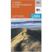 Explorer 451 Thurso & John o'Groats Map With Digital Version, Orange