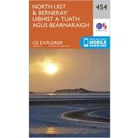 Explorer 454 North Uist & Berneray Map With Digital Version, Orange