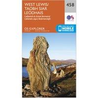 Explorer 458 West Lewis Map With Digital Version, Orange