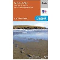 Explorer 466 Shetland - Mainland South Map With Digital Version, Orange