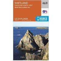 Explorer 469 Shetland - Mainland North West Map With Digital Version, Orange