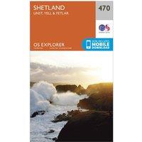 Explorer 470 Shetland - Unst, Yell & Fetlar Map With Digital Version, Orange