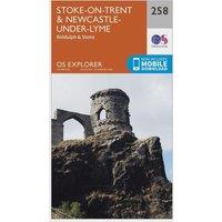Explorer 258 Stoke-on-Trent & Newcastle-under-Lyme Map With Digital Version, Orange