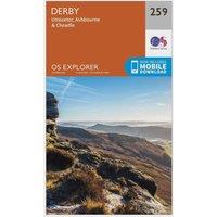 Explorer 259 Derby, Uttoxeter, Ashbourne & Cheadle Map With Digital Version, Orange
