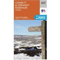 Explorer 307 Consett & Derwent Reservoir Map With Digital Version, Orange