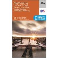 Explorer 316 Newcastle upon Tyne Map With Digital Version, Orange