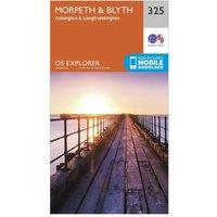 Explorer 325 Morpeth & Blyth Map With Digital Version, Orange