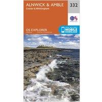Explorer 332 Alnwick & Amble Map With Digital Version, Orange