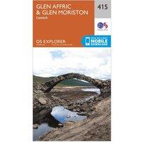 Explorer 415 Glen Affric & Glen Moriston Map With Digital Version, Orange