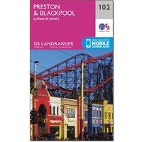 Landranger 102 Preston & Blackpool, Lytham Map With Digital Version, Pink