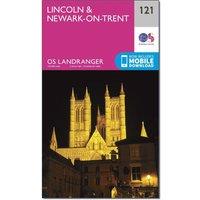 OS Landranger 121 Lincoln & Newark-on-Trent Map, Pink
