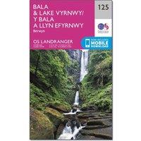 Landranger 125 Bala & Lake Vyrnwy, Berwyn Map With Digital Version, Pink
