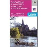 Landranger 126 Shrewsbury & Oswestry Map With Digital Version, Pink