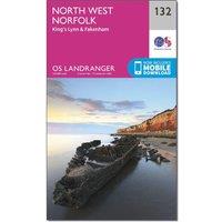 OS Landranger 132 North West Norfolk, King's Lynn & Fakenham Map, Pink