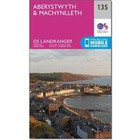 Landranger 135 Aberystwyth & Machynlleth Map With Digital Version, Pink