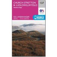 OS Landranger 137 Ludlow & Church Stretton, Wenlock Edge Map, Pink