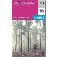 Landranger 144 Thetford & Diss, Breckland & Wymondham Map With Digital Version, Pink