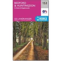 Landranger 153 Bedford, Huntingdon, St Neots & Biggleswade Map With Digital Version, Pink