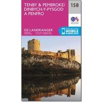 OS Landranger 158 Tenby & Pembroke Map, Pink