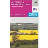 Landranger 165 Aylesbury, Leighton Buzzard, Thame & Berkhamstead Map With Digital Version, Pink