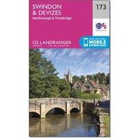 Landranger 173 Swindon & Devizes, Marlborough & Trowbridge Map With Digital Version, Pink