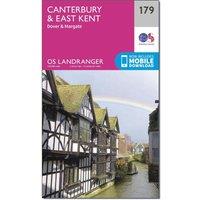 Landranger 179 Canterbury & East Kent, Dover & Margate Map With Digital Version, Pink