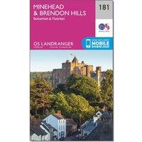 Landranger 181 Minehead & Brendon Hills, Dulverton & Tiverton Map With Digital Version, Pink