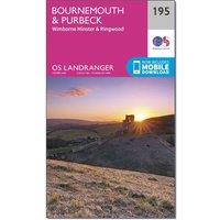 Landranger 195 Bournemouth & Purbeck, Wimborne Minster & Ringwood Map With Digital Version, Pink