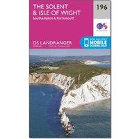 Landranger 196 The Solent & the Isle of Wight, Southampton & Portsmouth Map With Digital Version, Pink