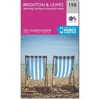 Landranger 198 Brighton & Lewes, Haywards Heath Map With Digital Version, Pink