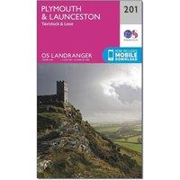 Landranger 201 Plymouth & Launceston, Tavistock & Looe Map With Digital Version, Pink