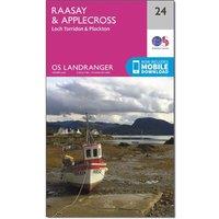 OS Landranger 24 Raasay & Applecross, Loch Torridon & Plockton Map, Pink