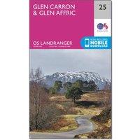 Landranger 25 Glen Carron & Glen Affric Map With Digital Version, Pink