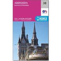 Landranger 38 Aberdeen Map, Pink