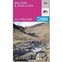 Landranger 44 Ballater, Glen Clova Map With Digital Version, Pink